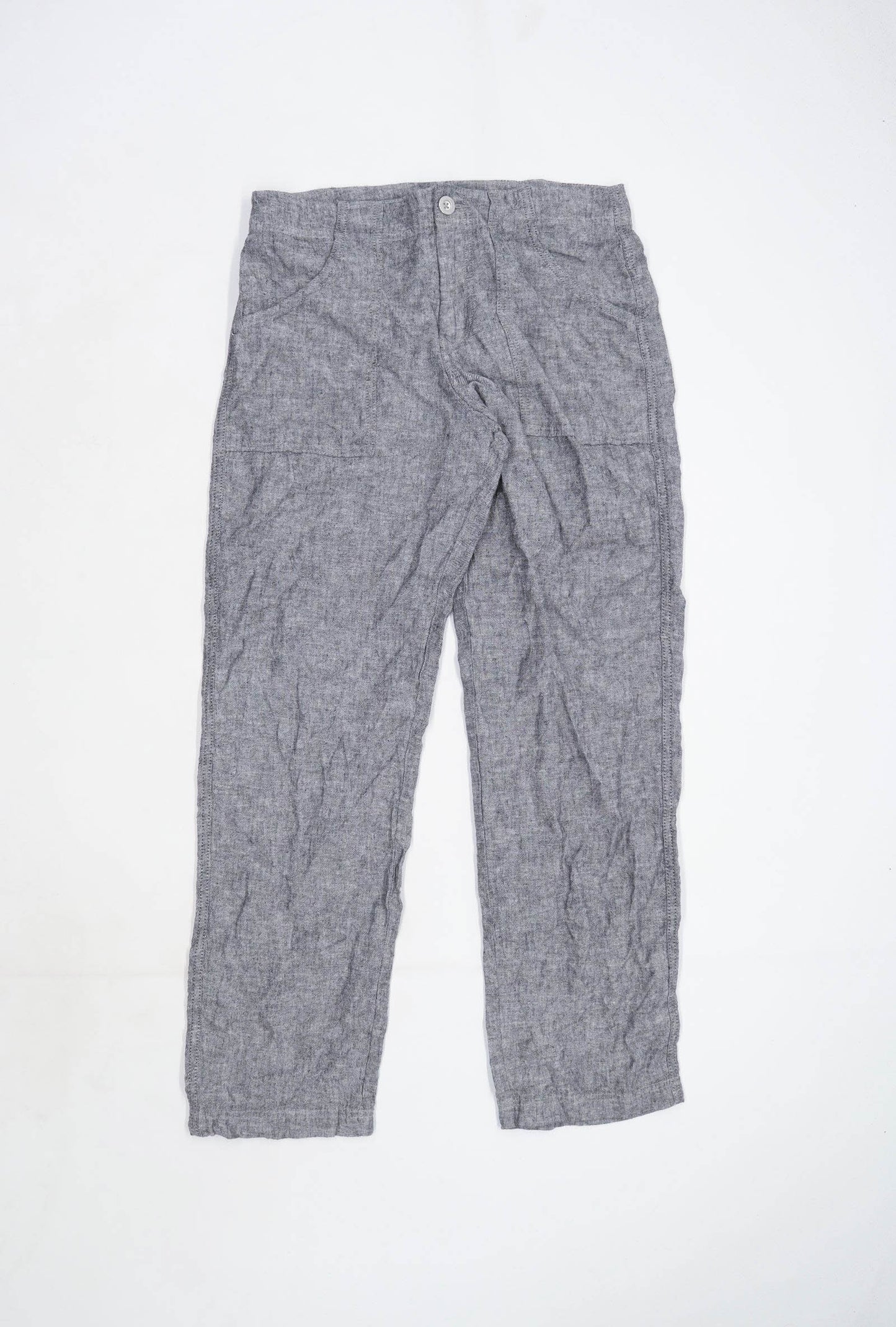 Womens Casual Collection Grey Linen Blend Trousers Size 10/L26