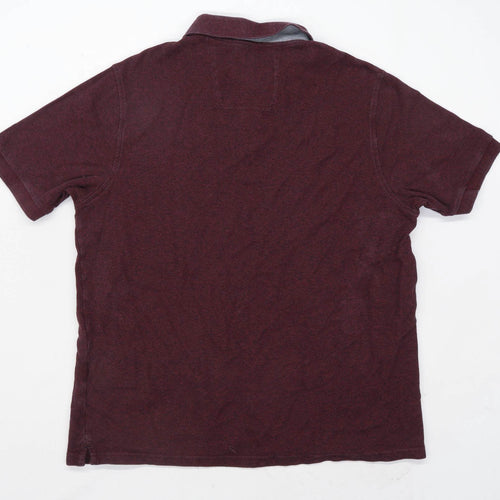 Marks & Spencer Mens Size L Cotton Burgundy Polo Shirt