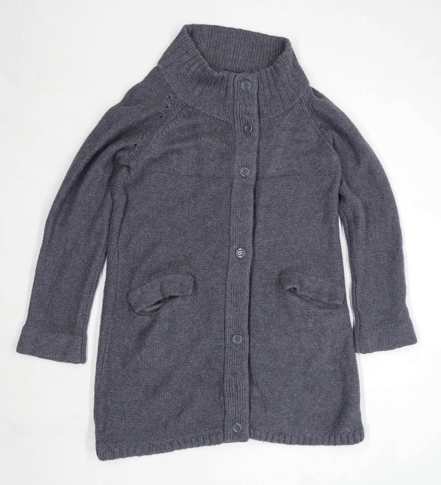 Next Womens Size 14 Cotton Grey Cardigan (Regular)