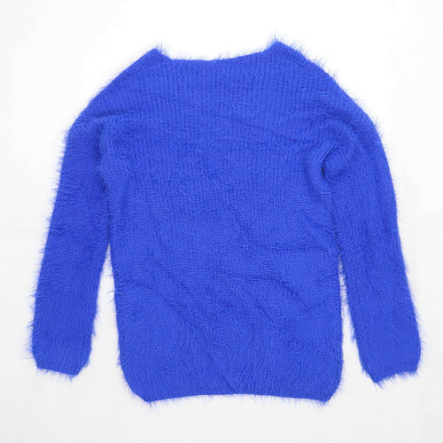 Primark Womens Size 6-8 Blue Fluffy Jumper (Regular)