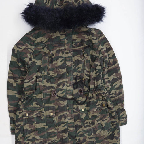 Capsule Womens Size 16 Cotton Camouflage Green Parka