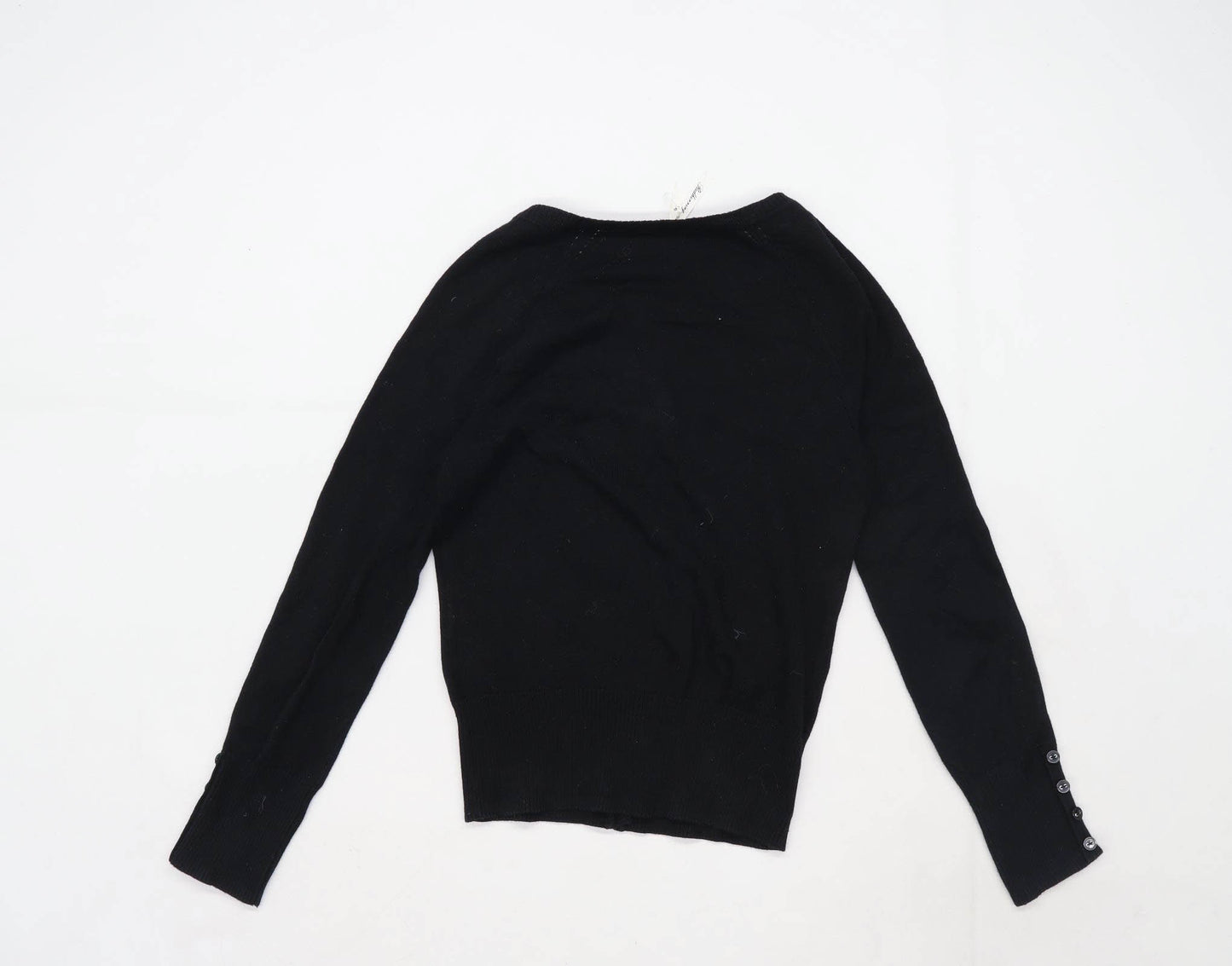 Red Herring Womens Size 8 Cotton Blend Black Cardigan (Regular)