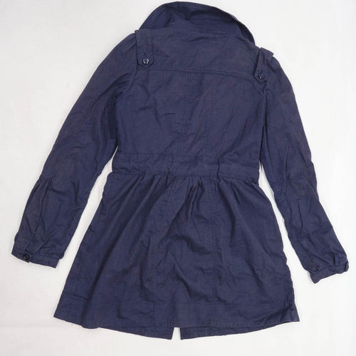 Numph Womens Size 12 Blue Trench Coat
