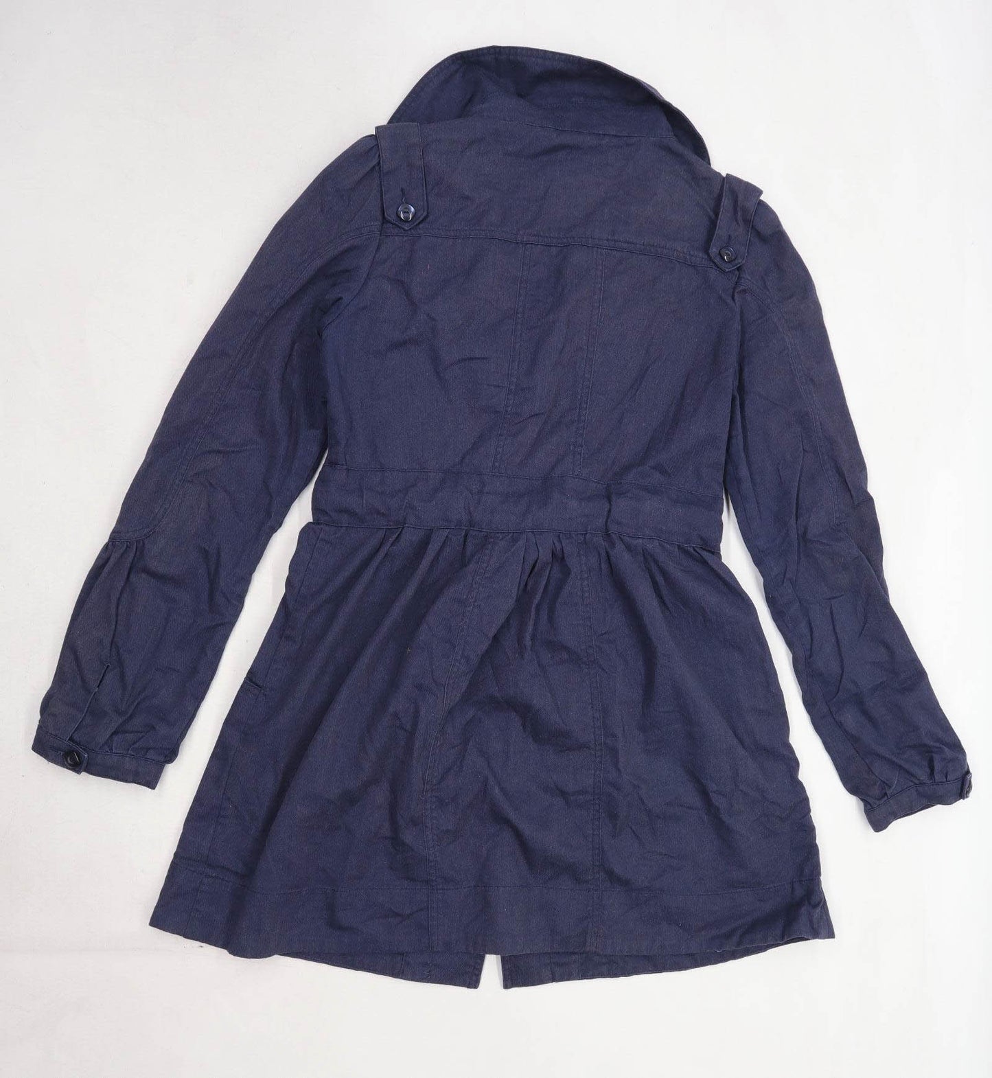 Numph Womens Size 12 Blue Trench Coat