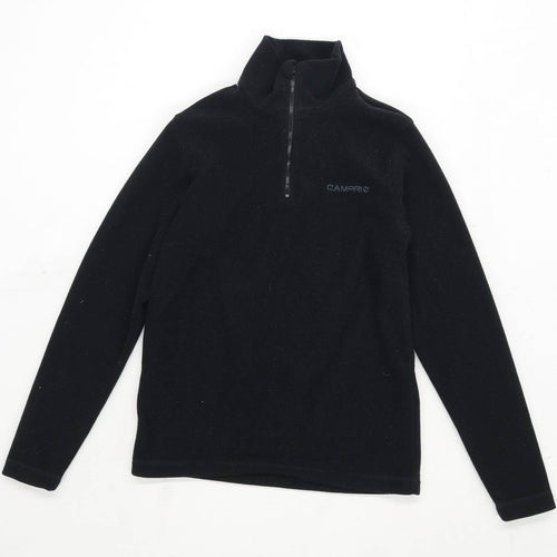 Campri Boys Size 11-12 YEARS Fleece Black Quarter Zip Jacket