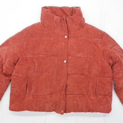Primark Womens Size XL Corduroy Orange Puffer Jacket