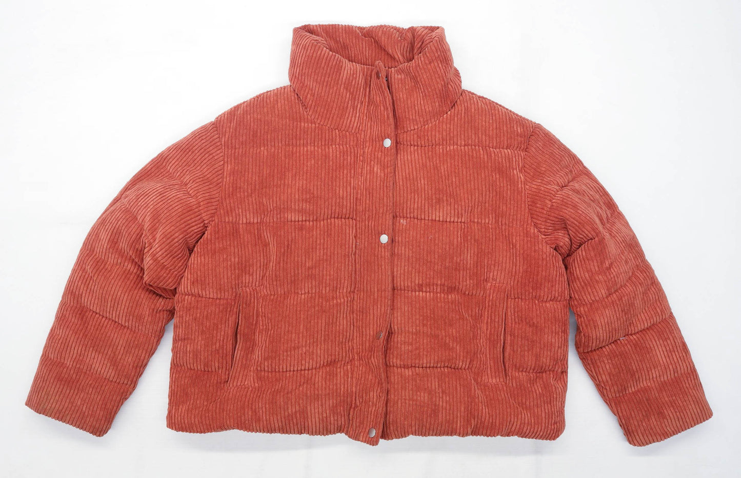 Primark Womens Size XL Corduroy Orange Puffer Jacket
