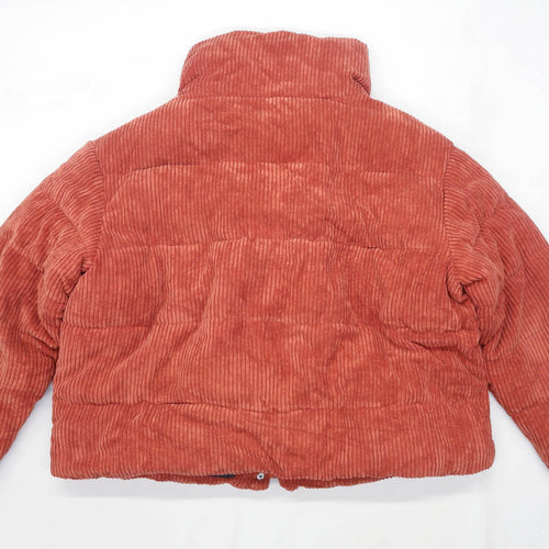Primark Womens Size XL Corduroy Orange Puffer Jacket