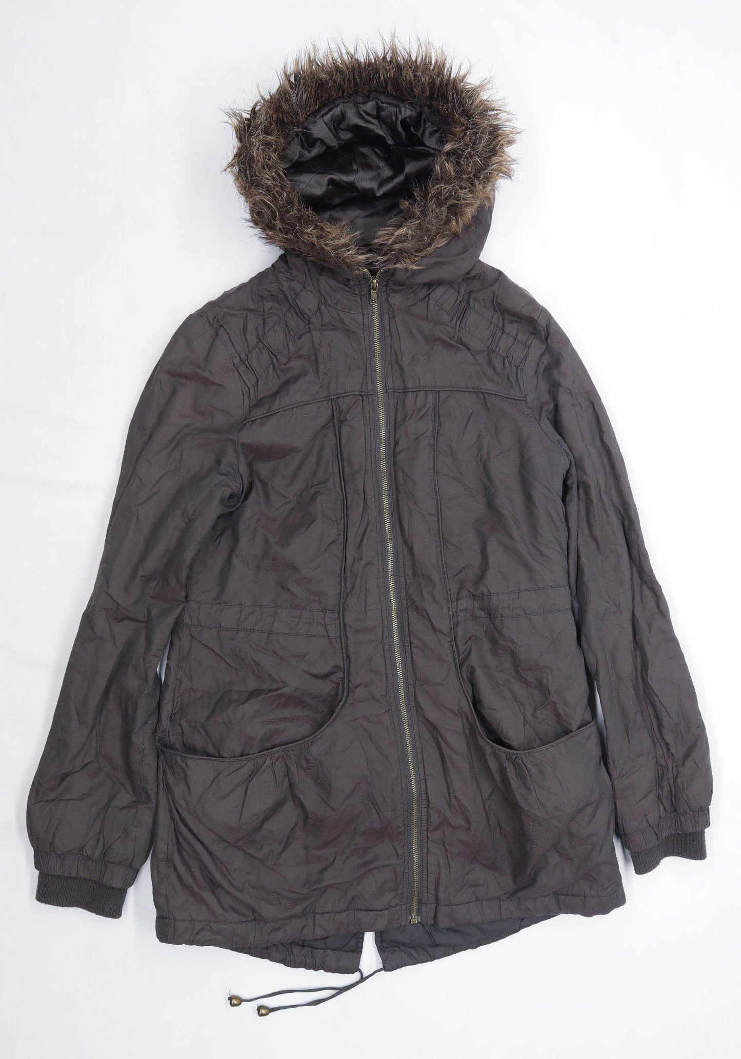 New Look Womens Size 10 Cotton Blend Brown Coat