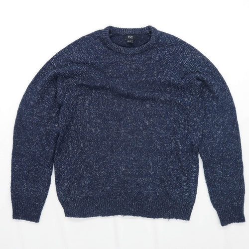 F&F Mens Size S Textured Blue Jumper