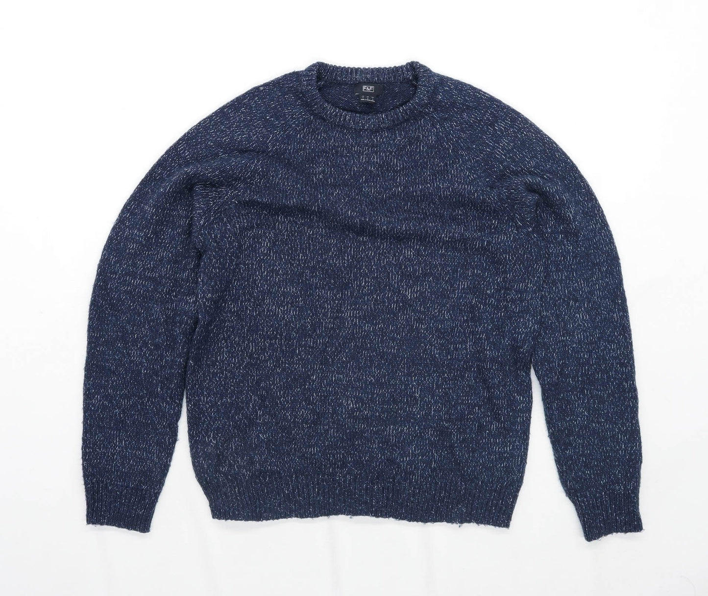 F&F Mens Size S Textured Blue Jumper