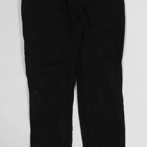 Womens H&M Black Cotton Blend Trousers Size 10/L25