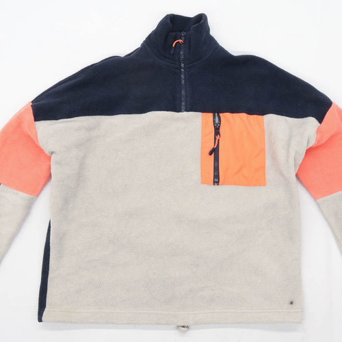 Monki Womens Size XS Fleece Multi-Coloured Oversized Jacket