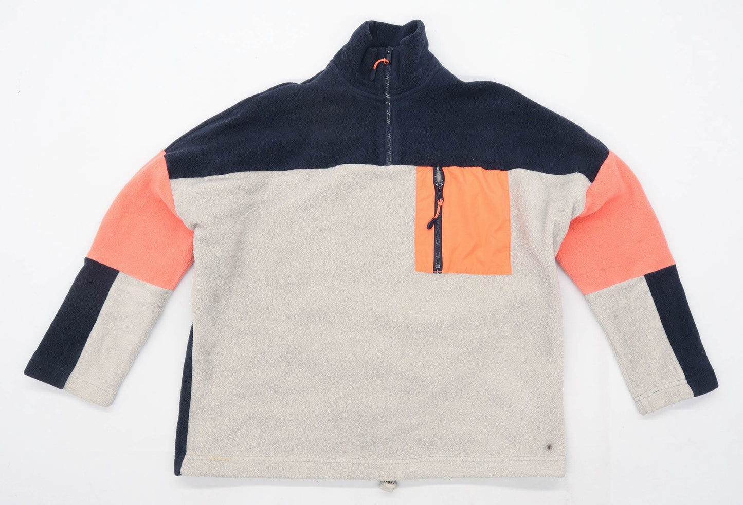 Monki Womens Size XS Fleece Multi-Coloured Oversized Jacket