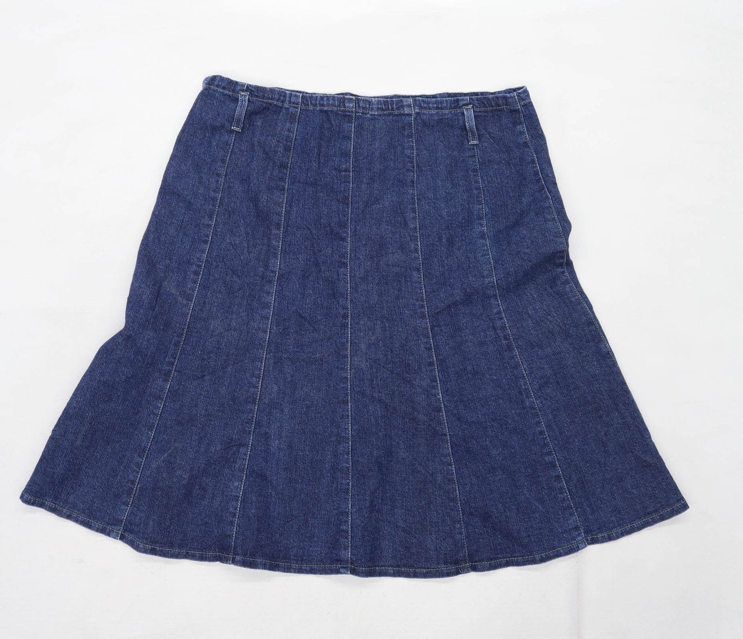 Per Una Womens Size 16 Denim Blue Flare Skirt (Regular)
