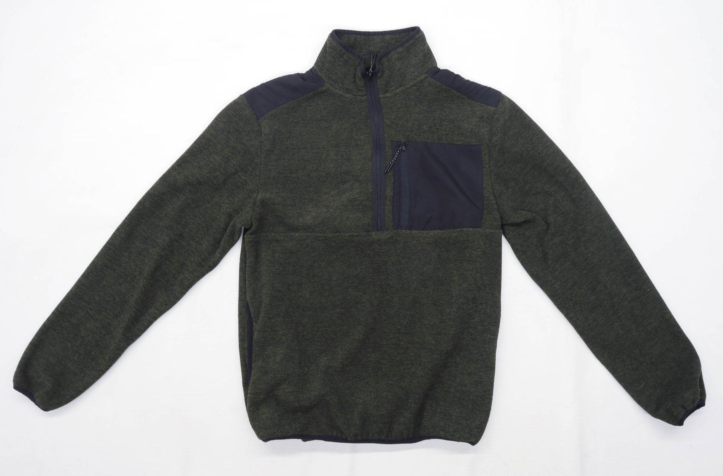 Primark Mens Size XS Fleece Green Half Zip Jacket