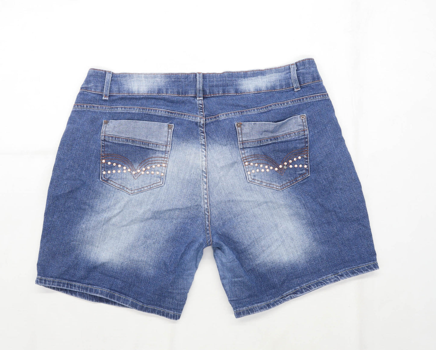 Womens T Plus Blue Denim Shorts Size W40/L6