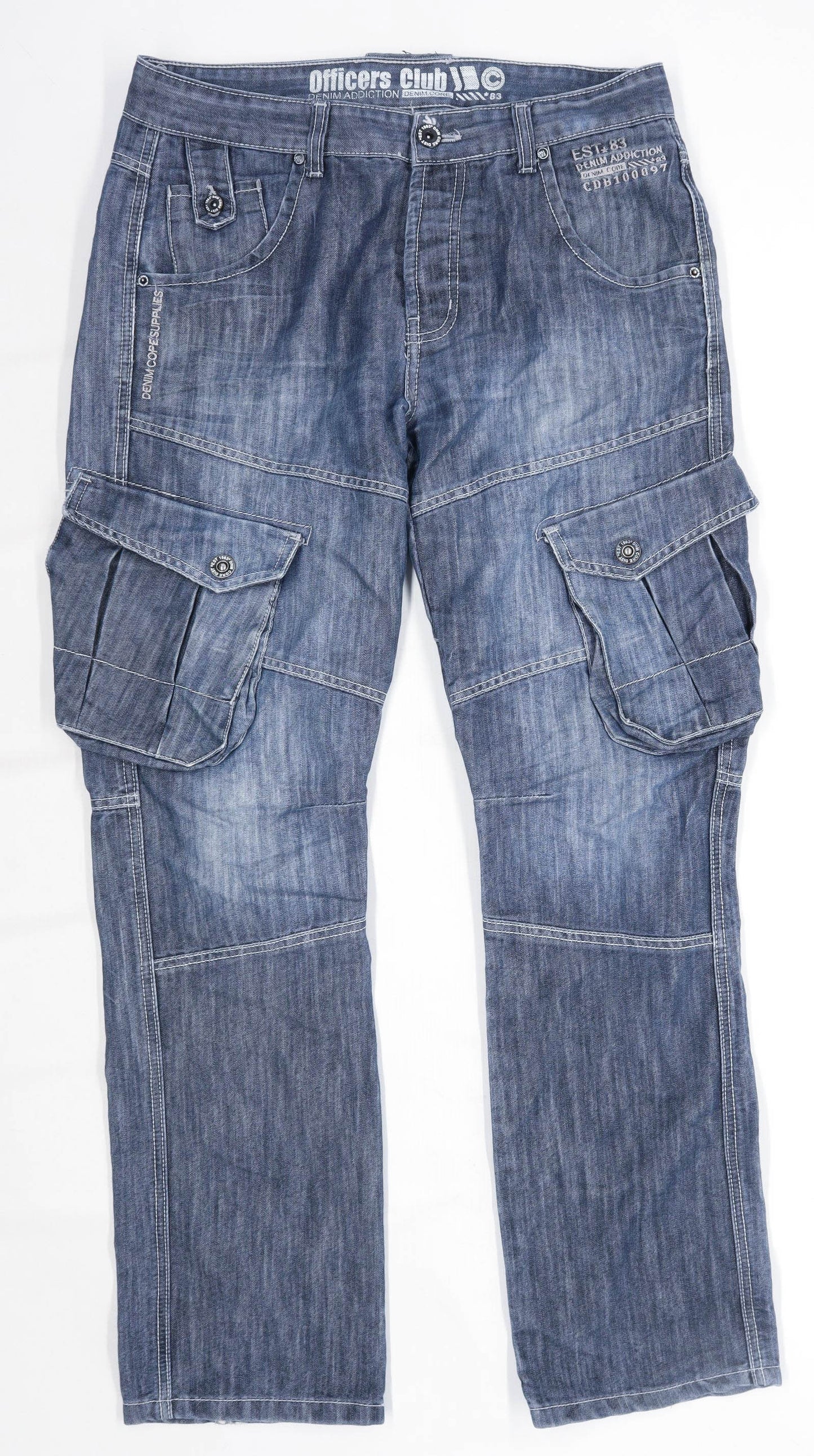 Officers Club Mens Blue Denim Jeans Size W34/L32