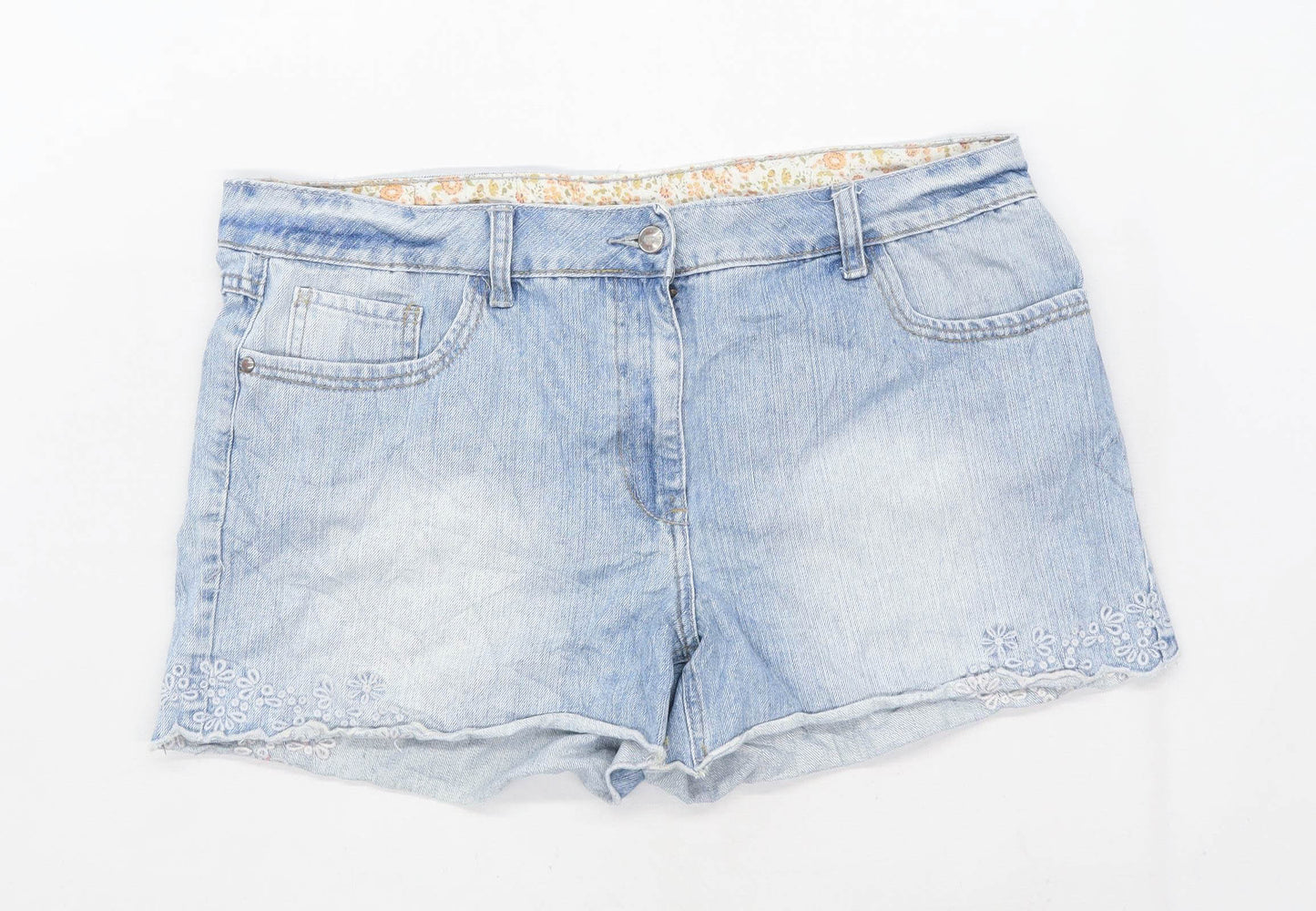 Womens Falmer Blue Denim Shorts Size 16/L4