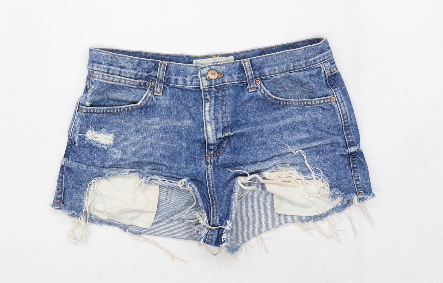 Womens Topshop Blue Denim Shorts Size 12/L1