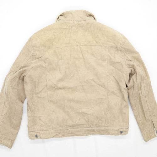 Primark Mens Size 2XL Corduroy Beige Fleece Lined Jacket
