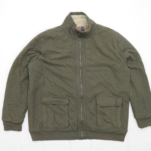 North Coast Mens Size 2XL Cotton Blend Green Fleece Lined Jacket