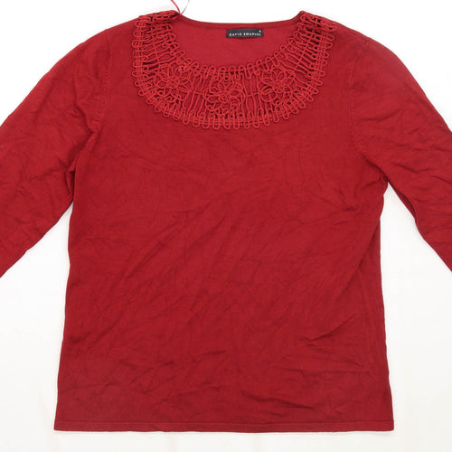 David Emanuel Womens Size M Red Top (Regular)
