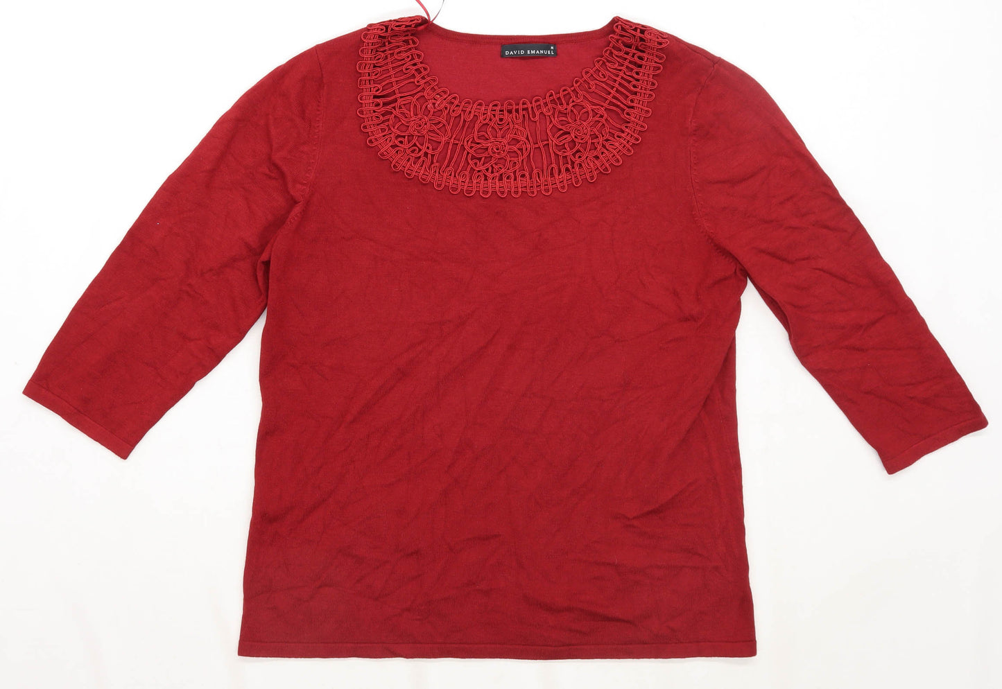 David Emanuel Womens Size M Red Top (Regular)