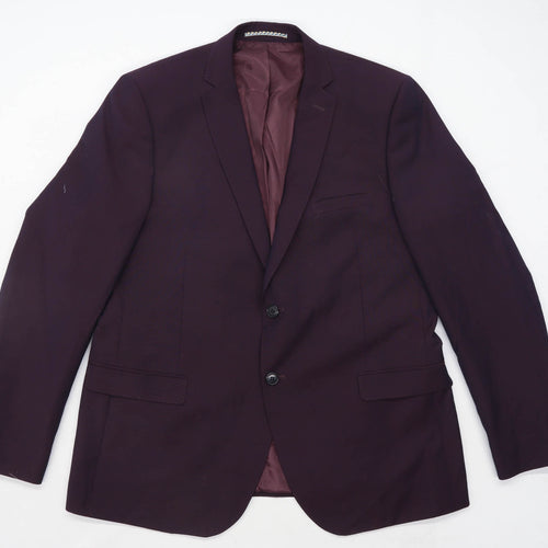 Moss Mens Burgundy Suit Jacket 46 Chest (Long)