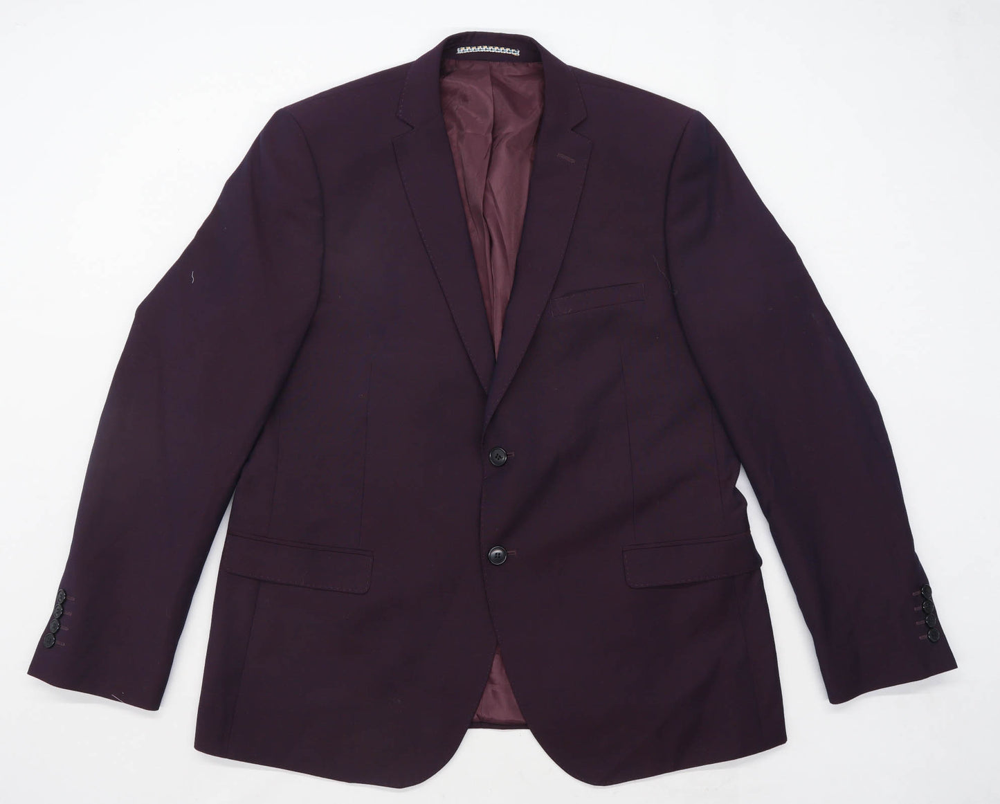 Moss Mens Burgundy Suit Jacket 46 Chest (Long)