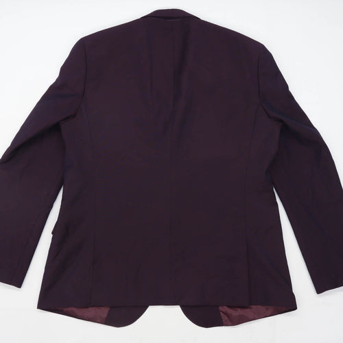 Moss Mens Burgundy Suit Jacket 46 Chest (Long)