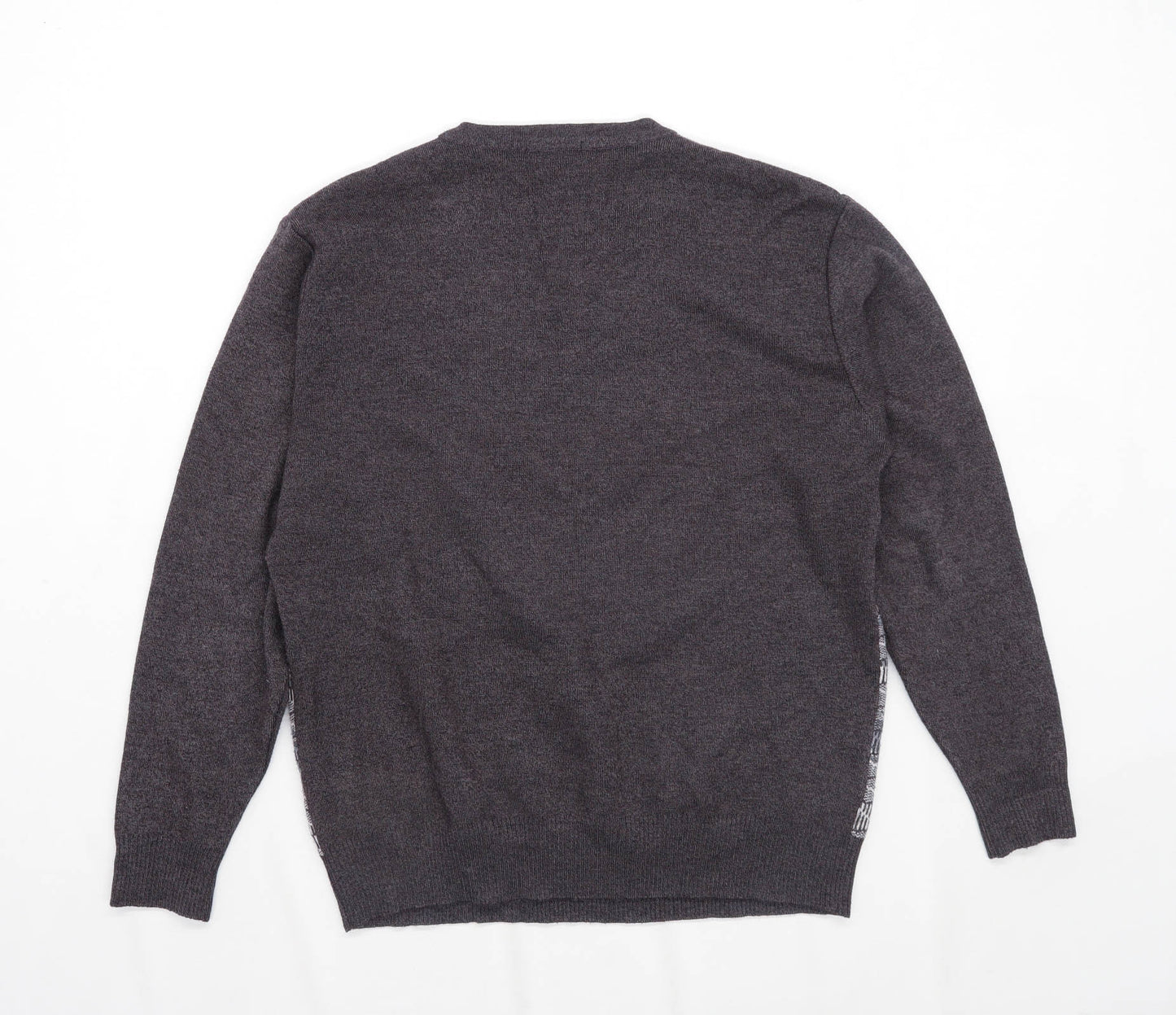 Todd Baxter Mens Size L Geometric Grey Jumper