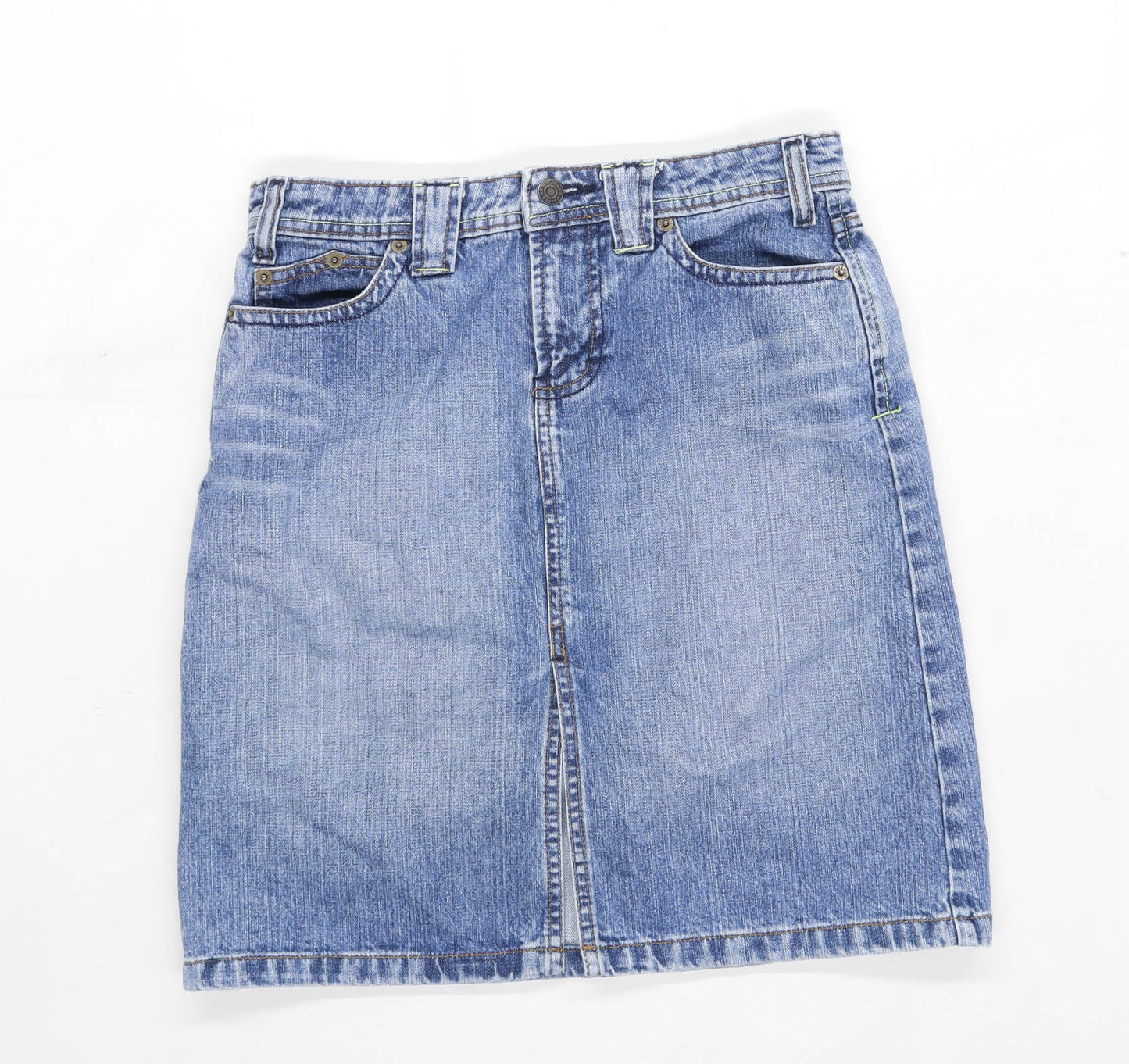 New Look Womens Size 10 Denim Blue A-Line Skirt (Regular)