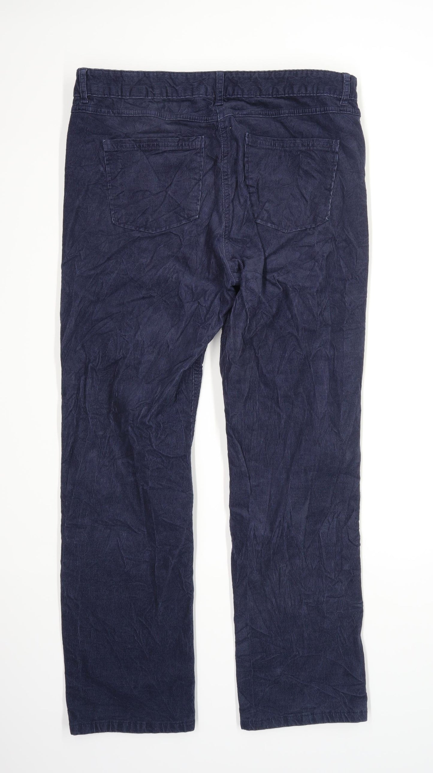 Womens Marks & Spencer Blue Corduroy Trousers Size 14/L27