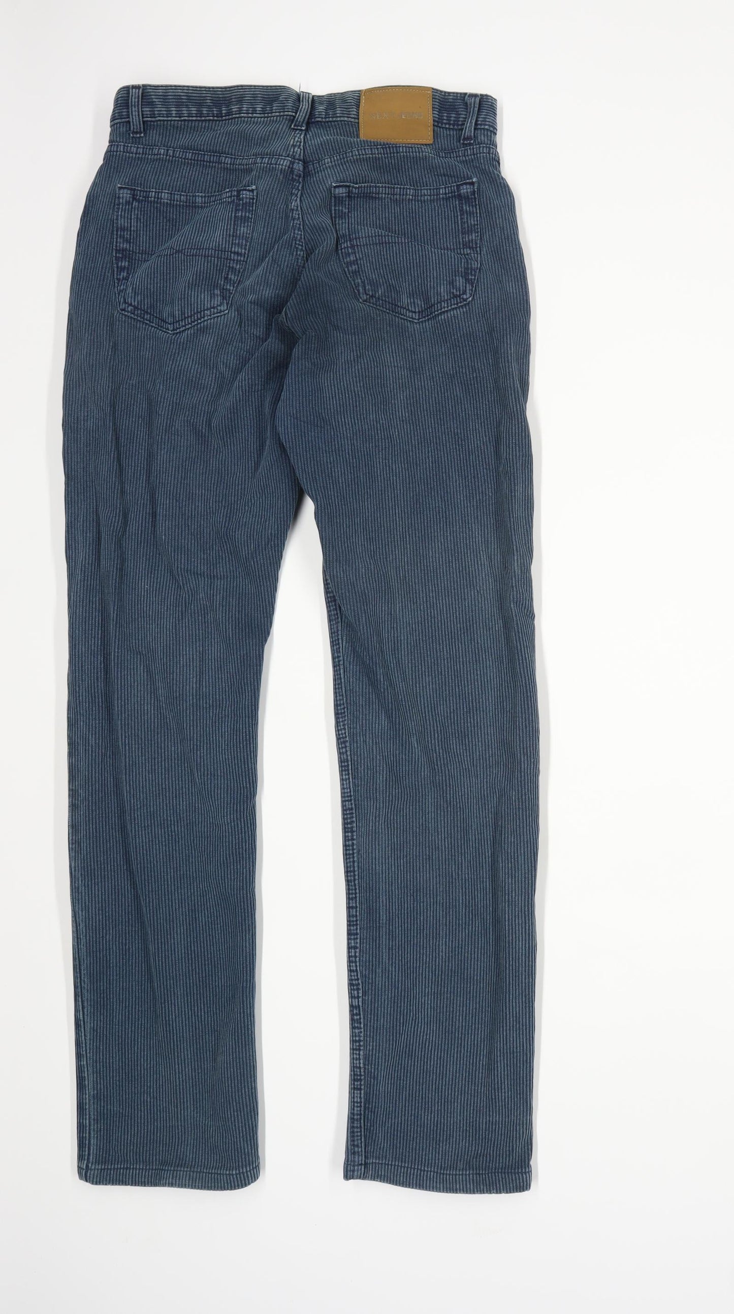 Next Mens Blue Corduroy Trousers Size W34/L30