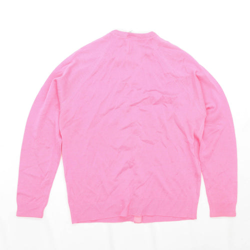 Tricel Womens Size 6 Geometric Pink Cardigan (Regular)