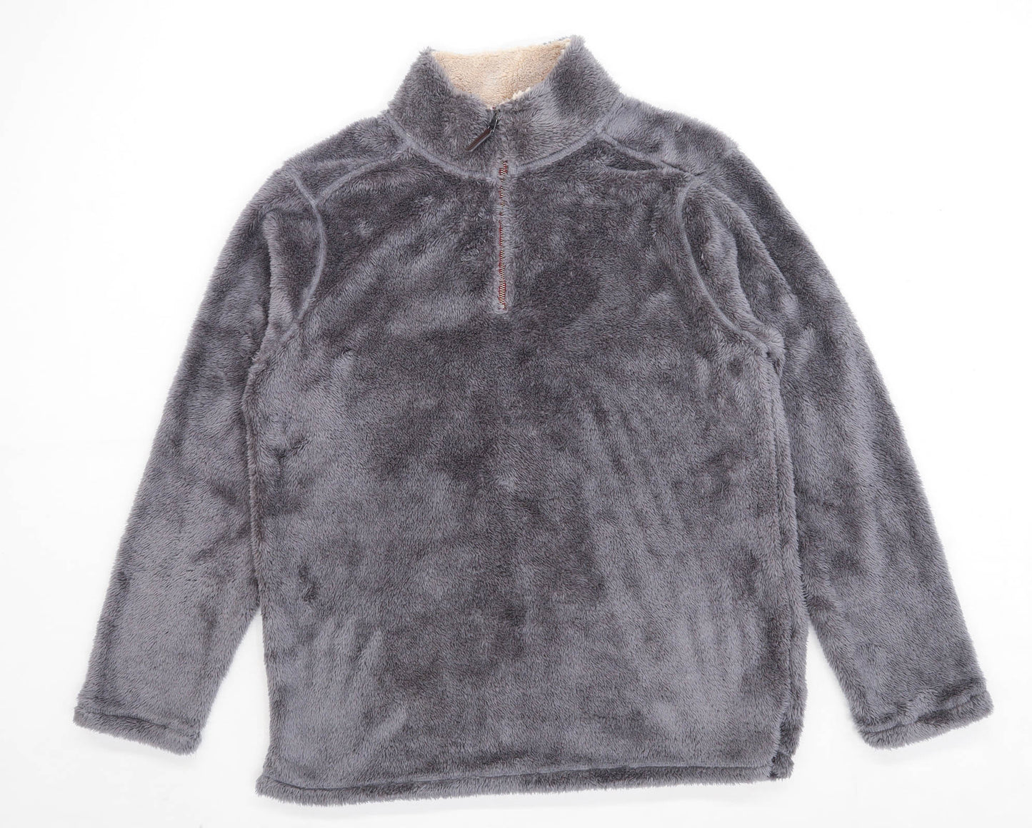 Trinity Mens Size L Fleece Textured Grey Jacket