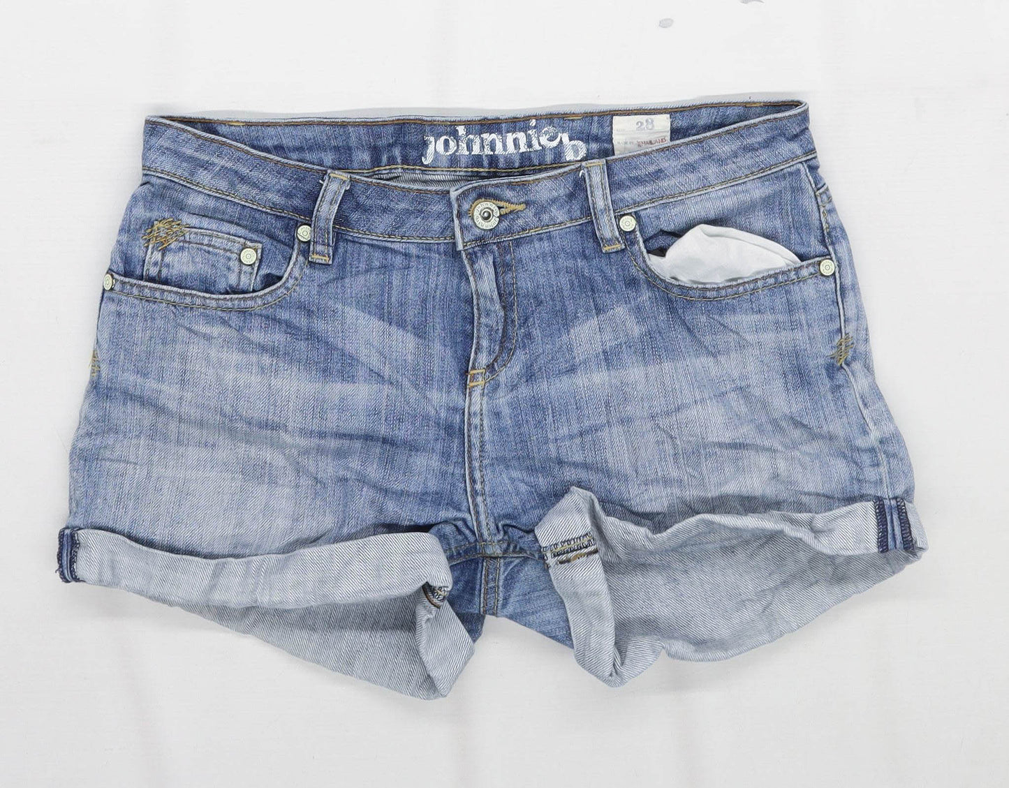 Womens Johnnie B Blue Denim Shorts Size W30/L2