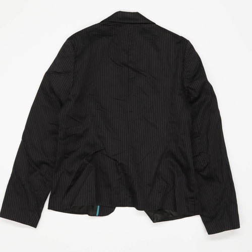 George Womens Size 16 Grey Cotton Blend Striped Suit Jacket (Regular)