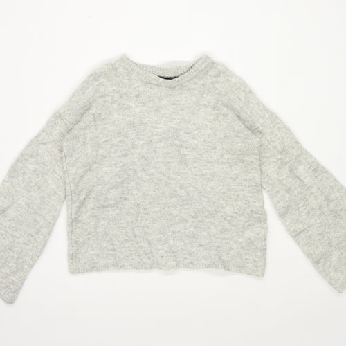 Primark Womens Size 6-8 Grey Bow Sleeve Jumper (Regular)