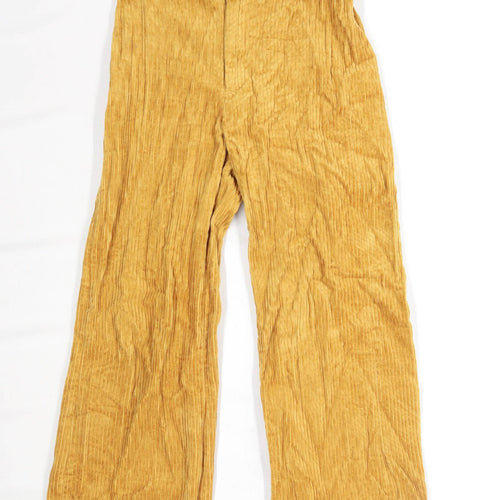 Womens Zara Yellow Corduroy Trousers Size XS/L25
