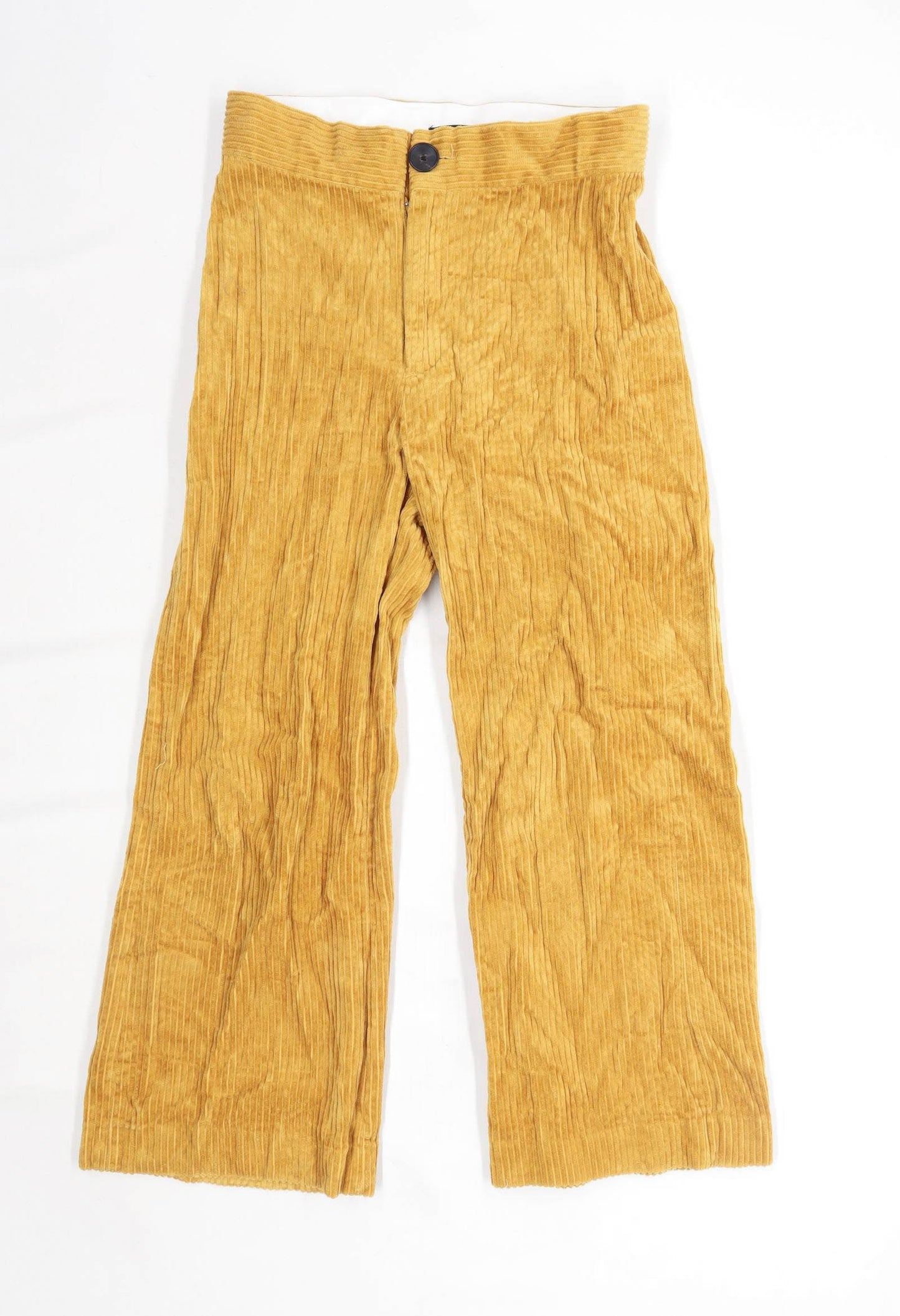 Womens Zara Yellow Corduroy Trousers Size XS/L25