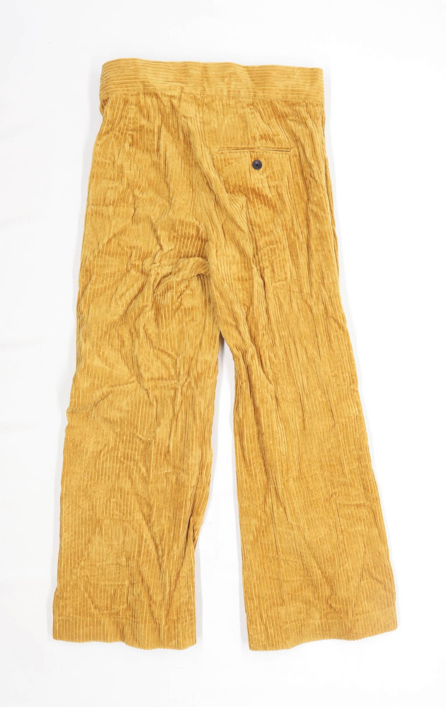 Womens Zara Yellow Corduroy Trousers Size XS/L25