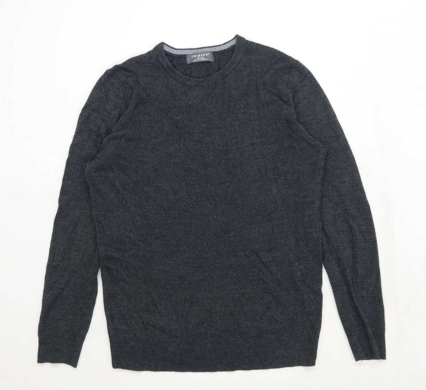 Primark Mens Size M Grey V-Neck Jumper