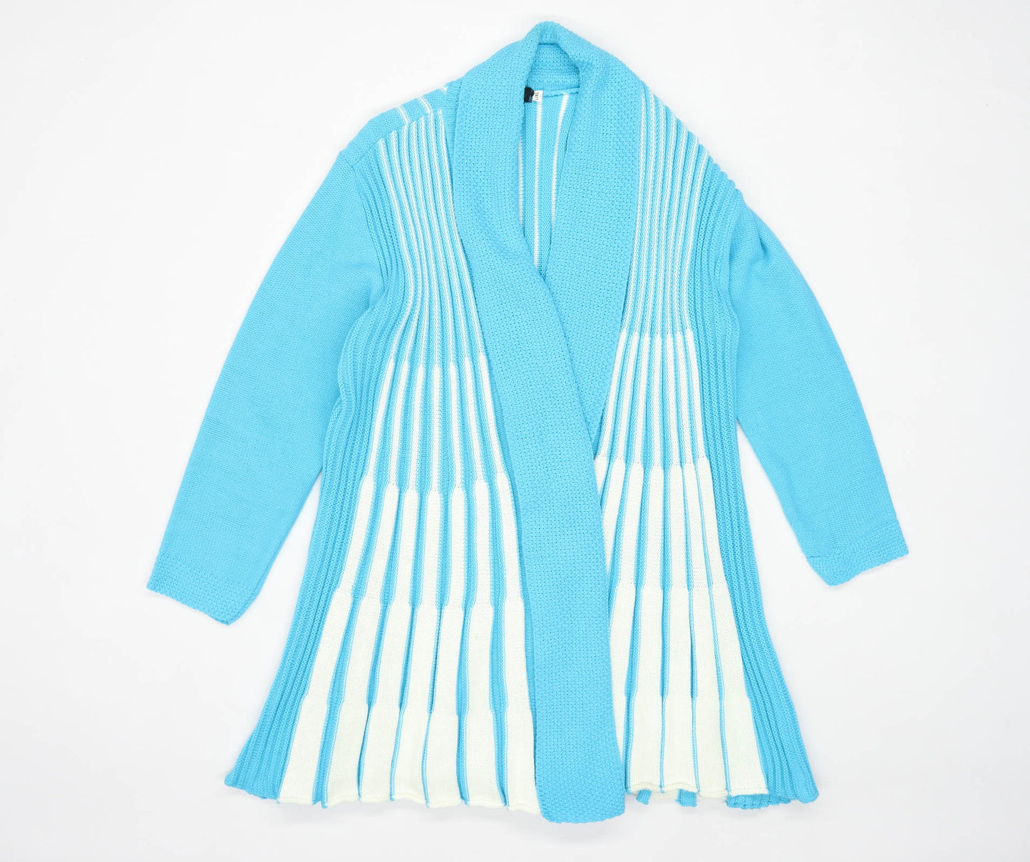 Glimpse Design Womens Size L-XL Striped Turquoise Cardigan (Regular)