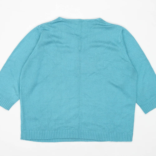 Julipa Womens Size 16-18 Turquoise Jumper (Regular)