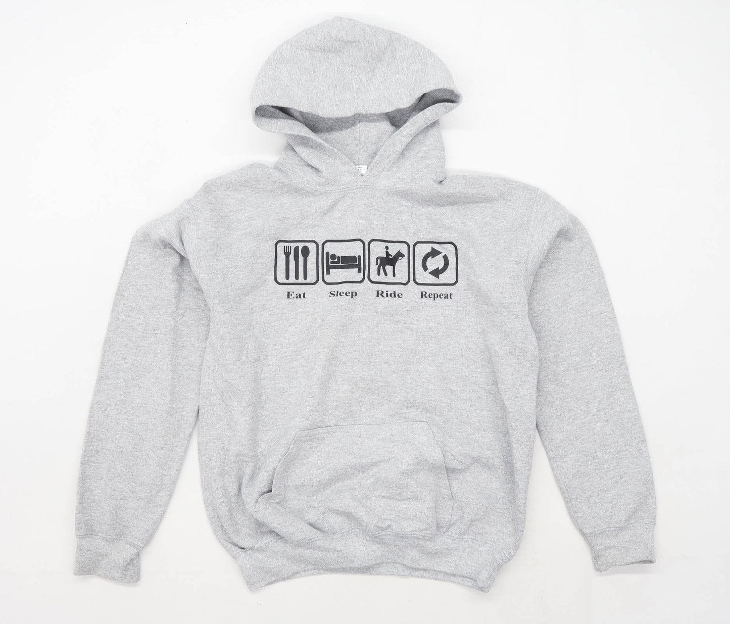 Gildan Boys Graphic Grey Hoodie Size L