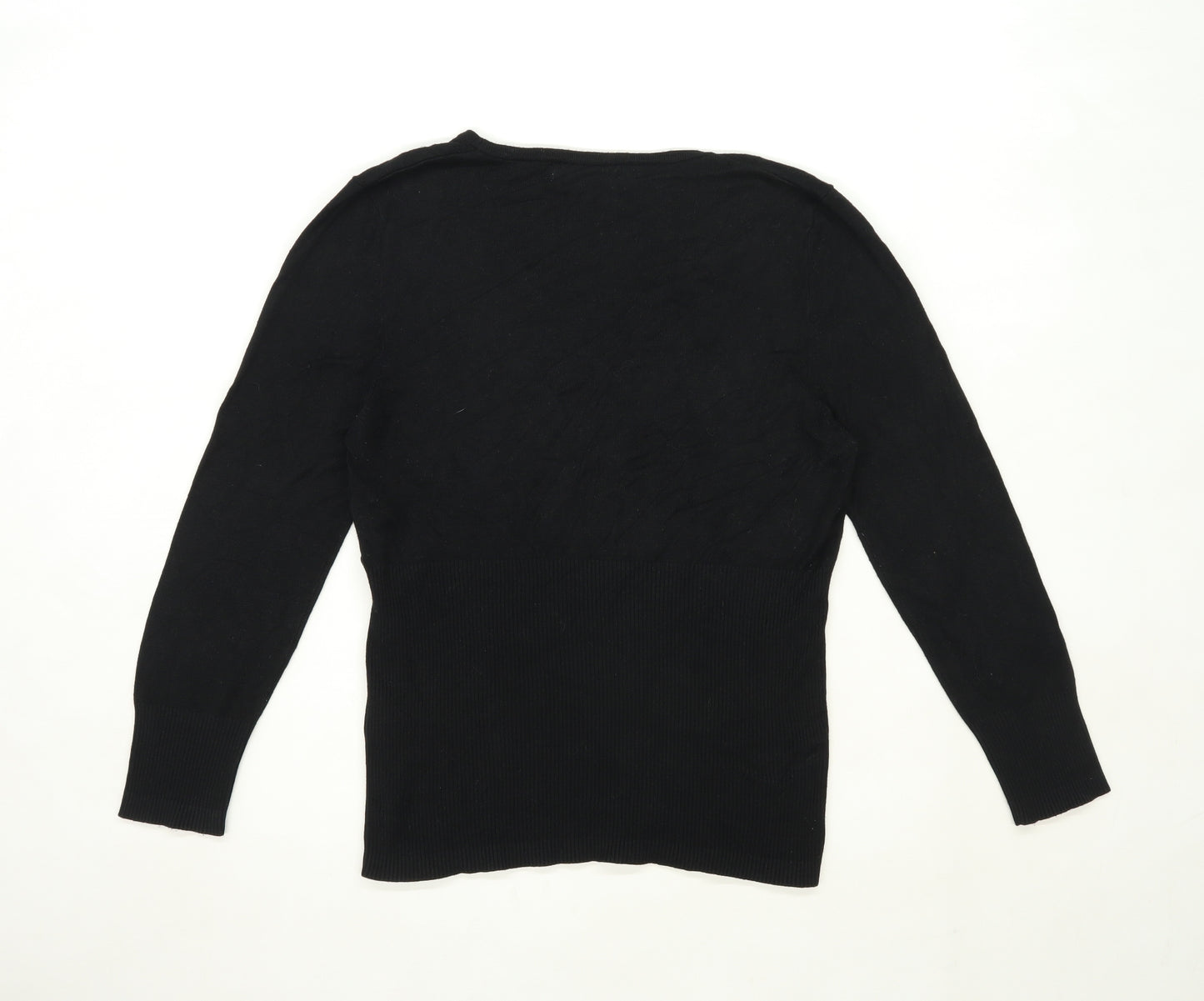 Just Elegance Womens Size M-L Cotton Blend Black Jumper (Regular)