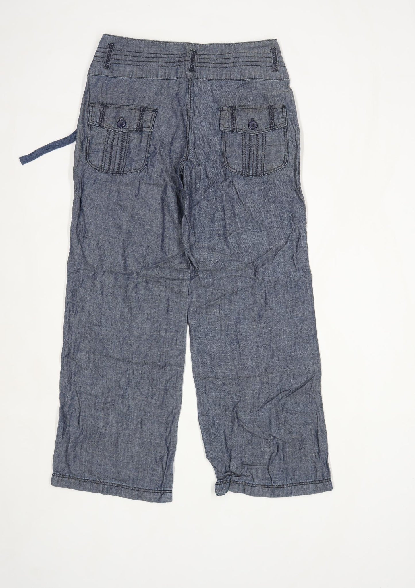 Womens Next Blue Linen Trousers Size 10/L27
