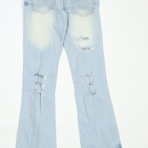 Womens Miss Apt Blue Ripped Denim Jeans Size 8/L30